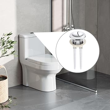 Toilet Push Button Flush Replacement, 2 Pack Dual Flush Toilet Push Button Round Head Toilet Flush Button Replacement Accessories for Bathroom Toilet Water Tank Repair