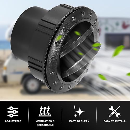 Miniatura 3 de X AUTOHAUX 4 piezas redondas de salida de aire de CA con rejillas de ventilación para tablero de instrumentos galvanizado para autocaravana,