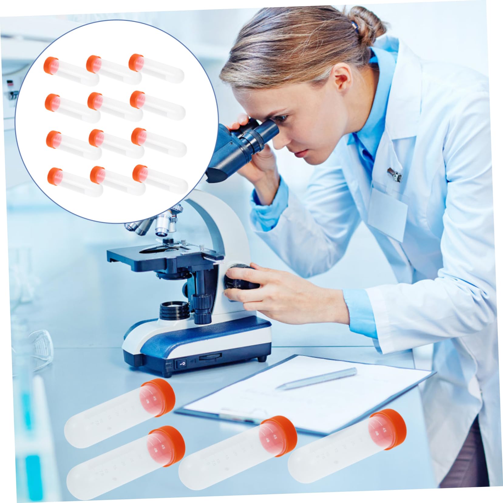 Alipis 100pièces Tubes à Centrifuger De Plastique Pour Laboratoire Avec Échelle Et Bouchon à Vis Consommables Expérimentation