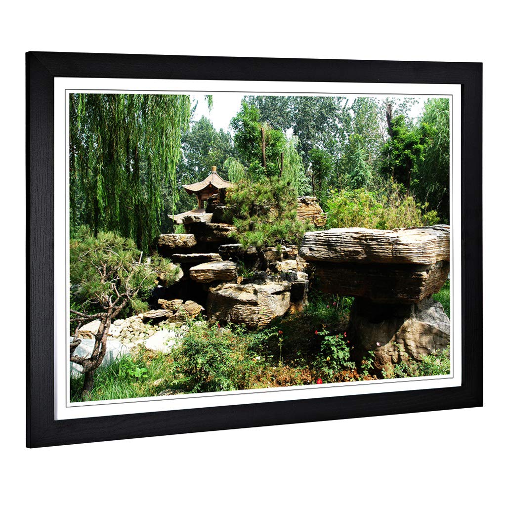 Big Box Art Framed Print of China Forest Landscape (1) Design | Wall Art Picture | Home Decor for Kitchen, Living, Dining Room, Bedroom, Hallway, Office, Black, A2 / 24.5x18 Inch / 62x45cm