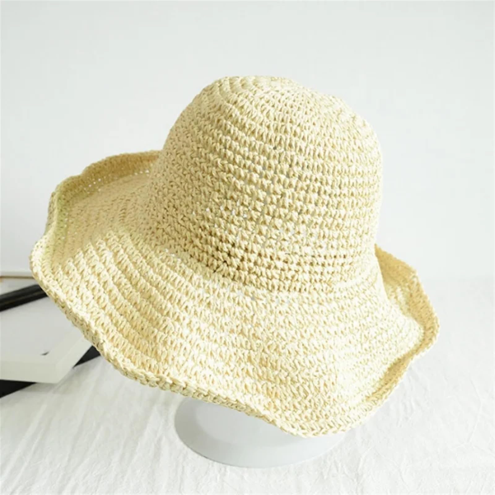 Cappello di Paglia Cappello di paglia estivo pieghevole da spiaggia for le vacanze donna
