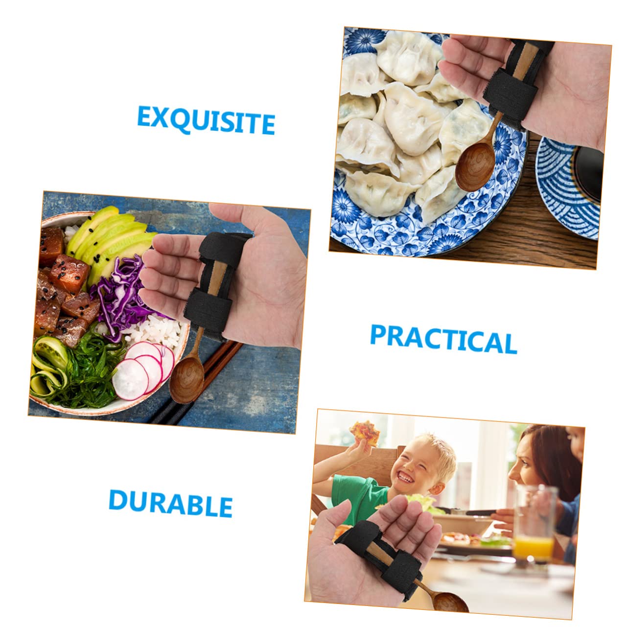 4piezas Para Utensilios De Comida Manguito Para Ancianos Soporte Adaptativo De Oxford Para Fijar Cubiertos