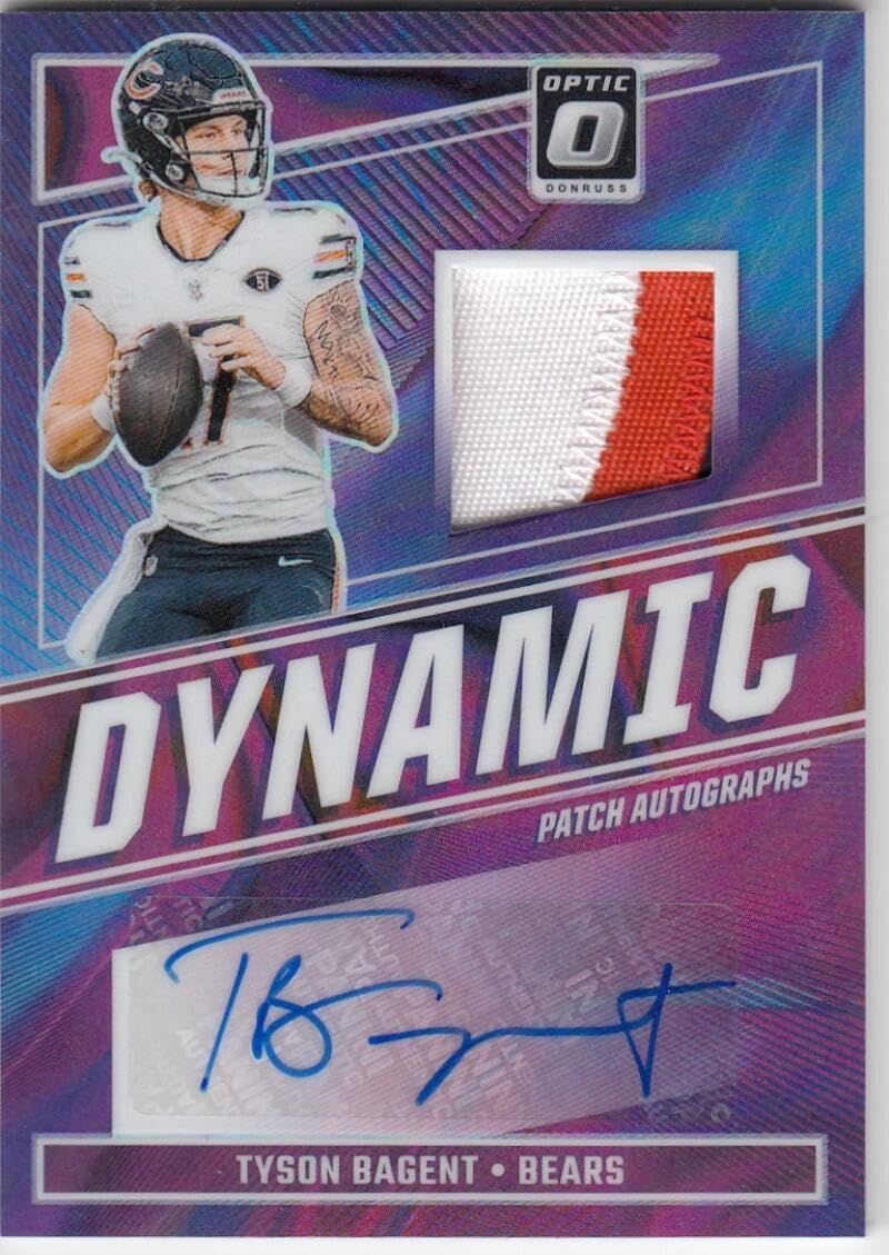 Football Trading Card 2024 Donruss Optic Dynamic Patch Autographs #6 Tyson Bagent EX/NM MEM Auto 7/25 Bears