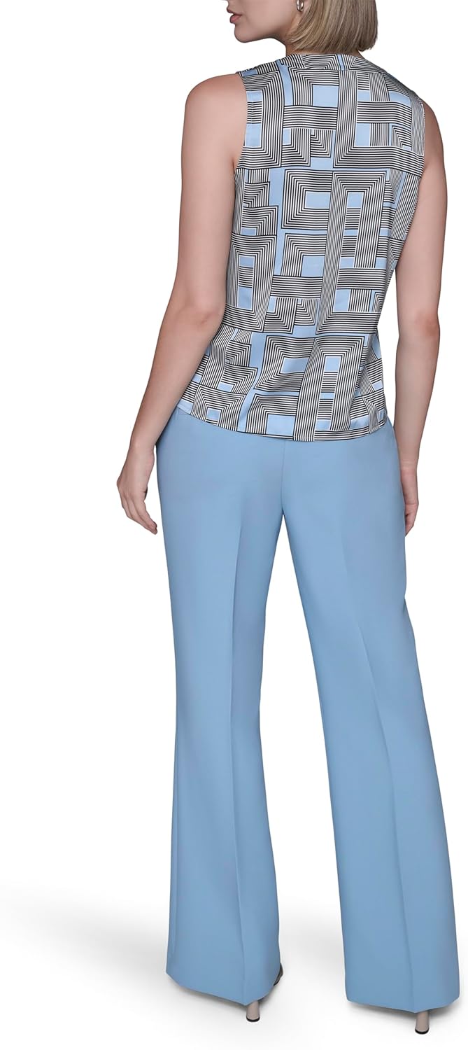 Karl Lagerfeld Women's Sleeveless Strappy V-Neck Woven Blouse - Image 4