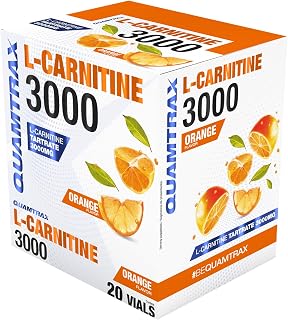 Quamtrax Nutrition - L-Carnitine 3000 (L-Carnitina 3000) - 20 viales - Sabor Naranja - Metabolismo de grasas, energía y absorción rápida