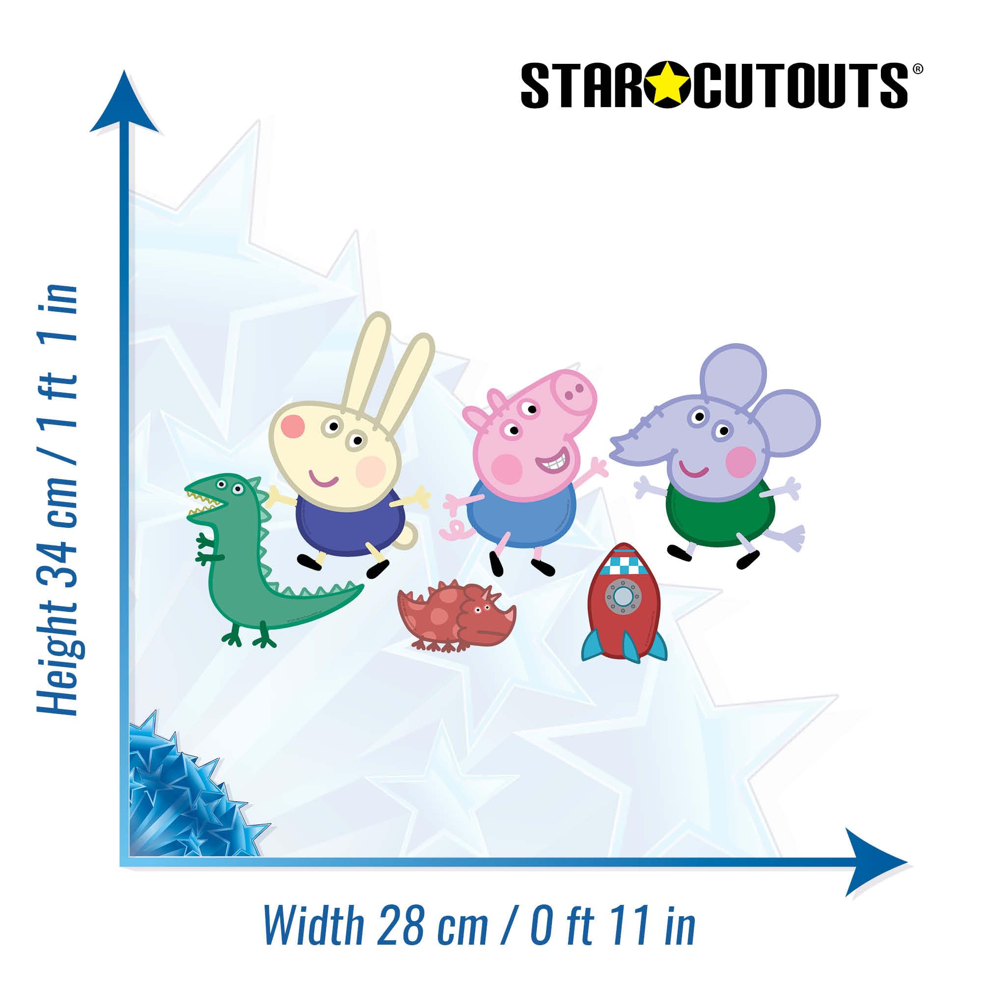 Star Cutouts SC4878 - Sagome decorative da parete, motivo: George Pig, Edward Elephant & Richard, altezza 34 cm