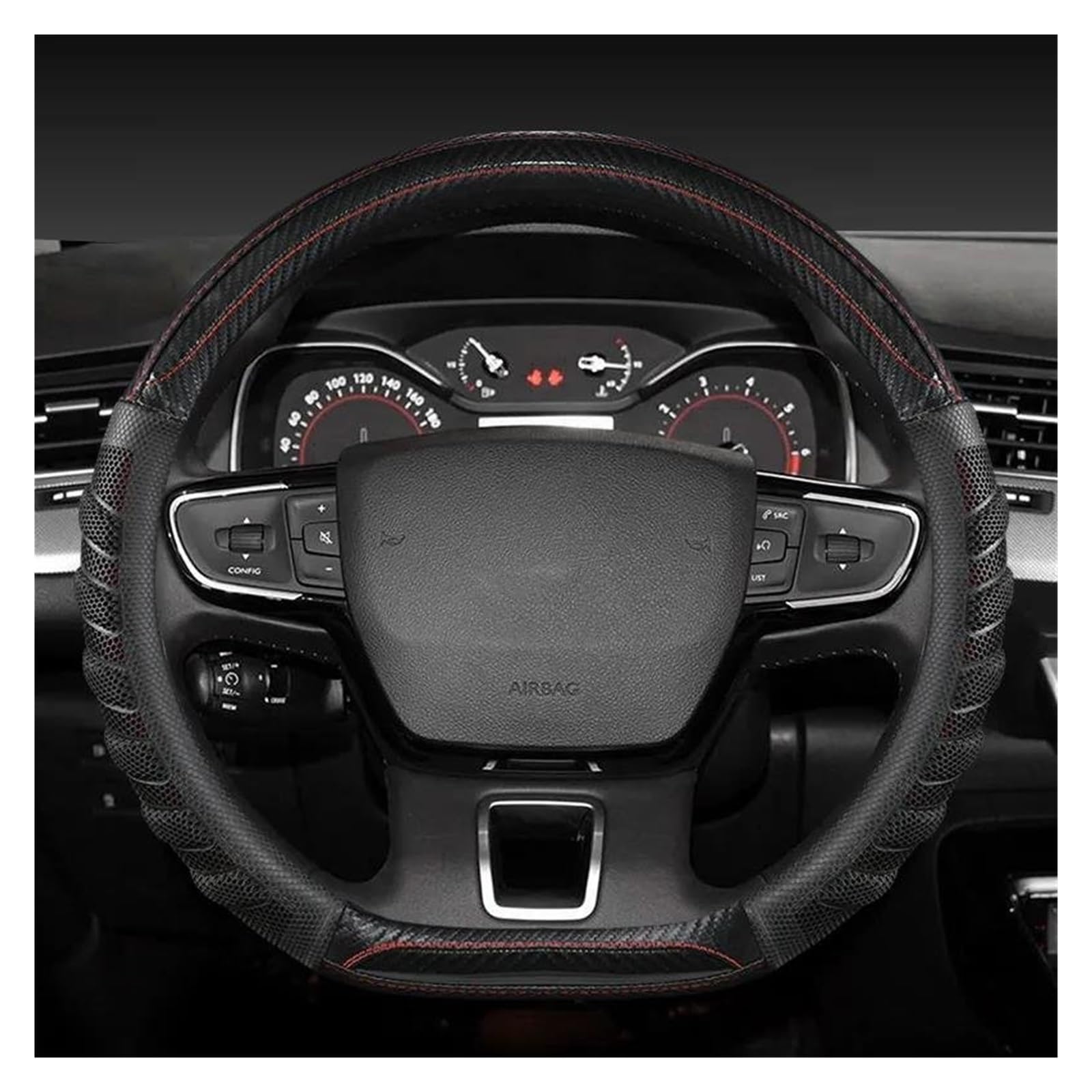 Stuurwielbeschermer Voor Citroen C4 Voor Cactus C3-XR Voor Spacetourer 2017-2021 Voor C4 2010-2021 D Type Stuurwiel Auto Stuurhoes Stuurhoes (Maat : C