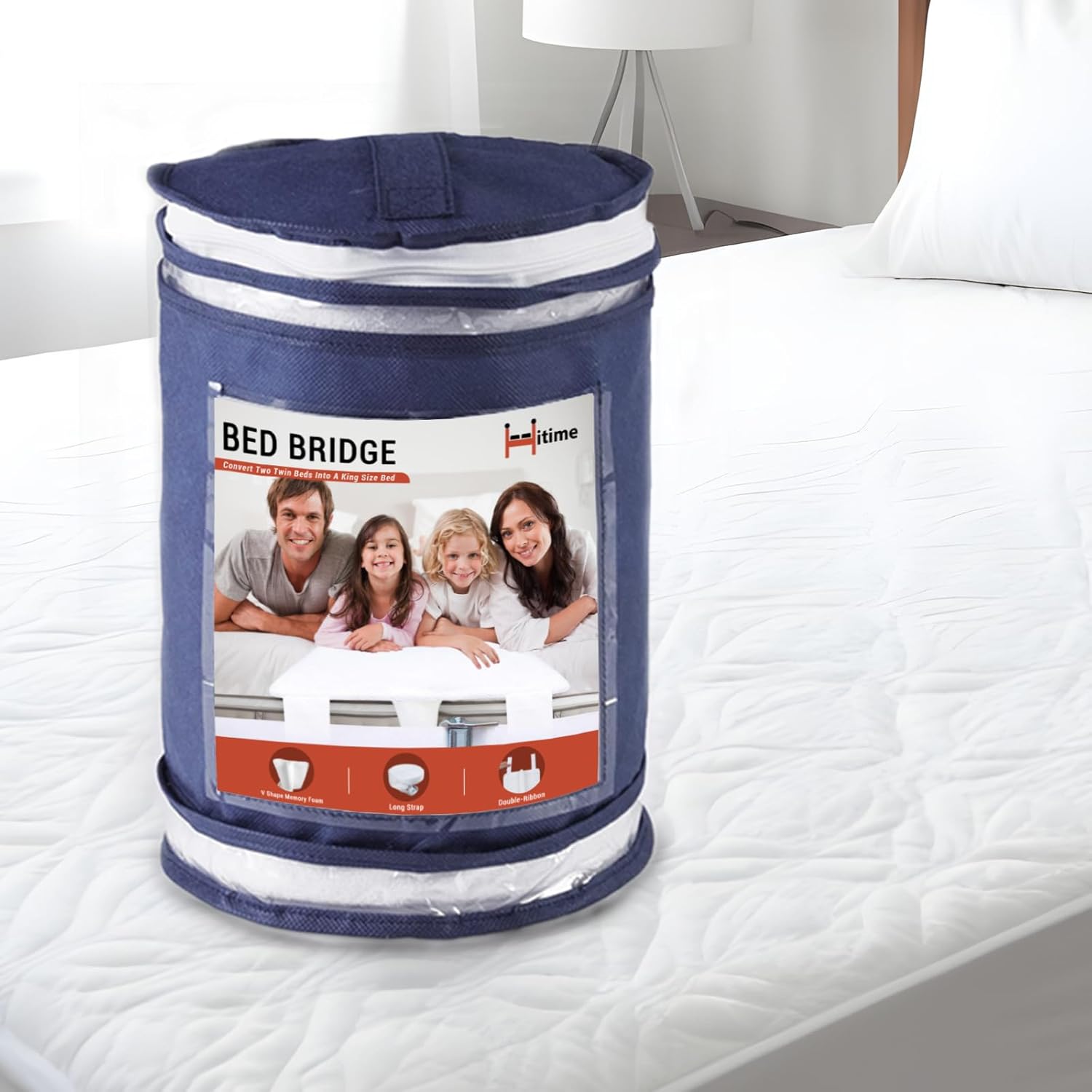 HITIME Twin Bed Connector King Bed Maker, Twin to King Bed Converter Kit (10" Extra Wide) Bed Bridge for Split King Adjustable, Twin&Twin XL Mattress Bridge to King,80"x10",33ft Bed Strap