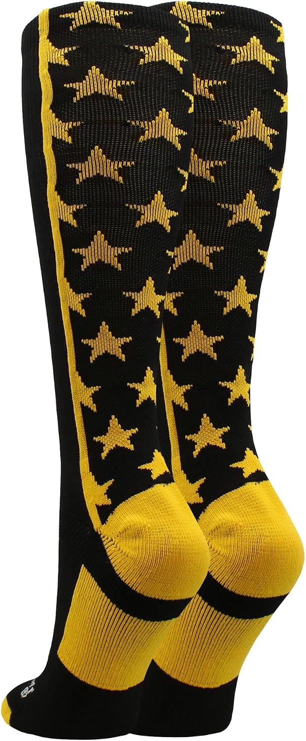 MadSportsStuff All Stars Socks with Stars for Baseball Softball Football Youth and Adult Boys Girls Men Women Over the Calf