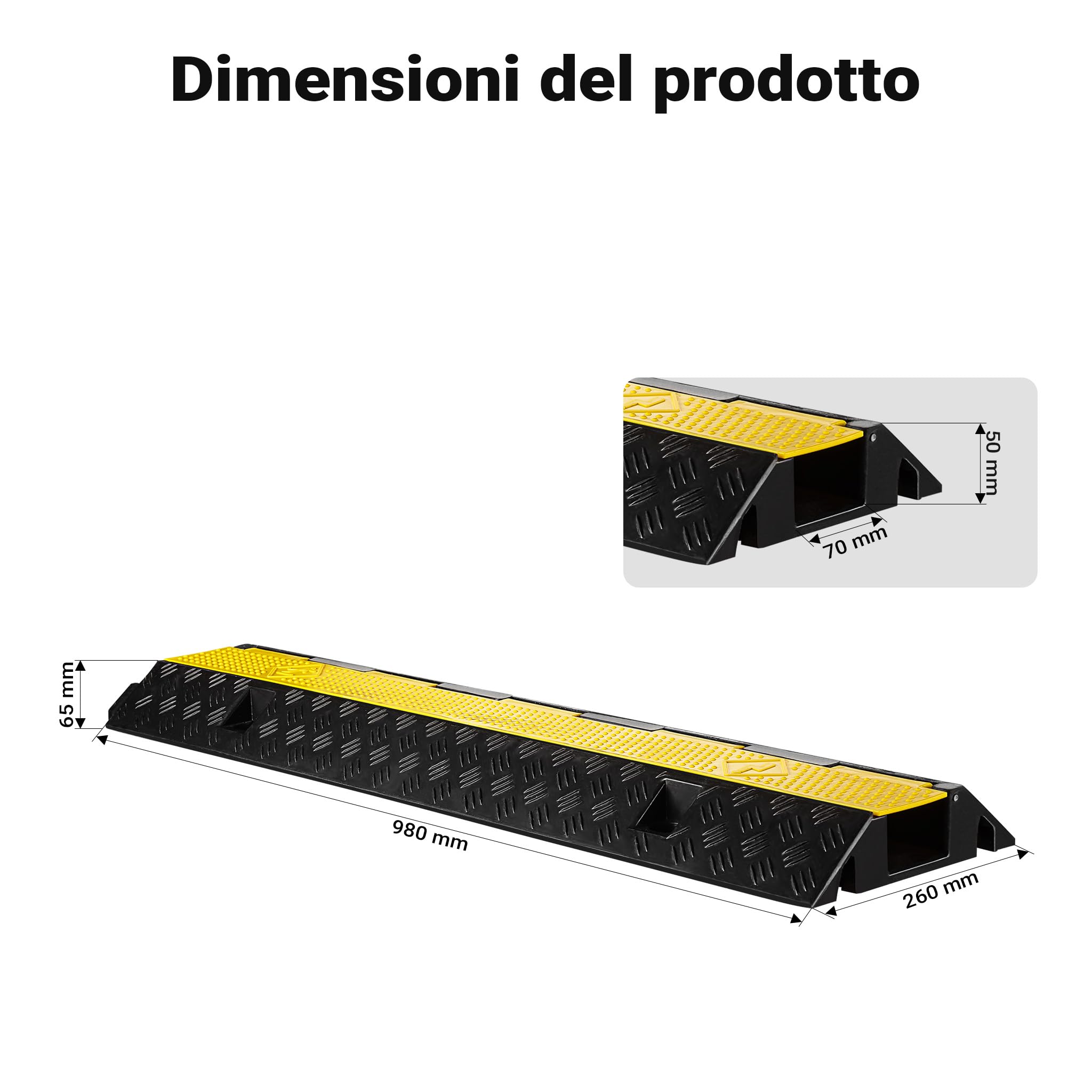 On1shelf® Copricavo Per Pavimento – Antiscivolo E Proteggi Cavi – Larghezza 82 Mm – Grigio (5 Metri)