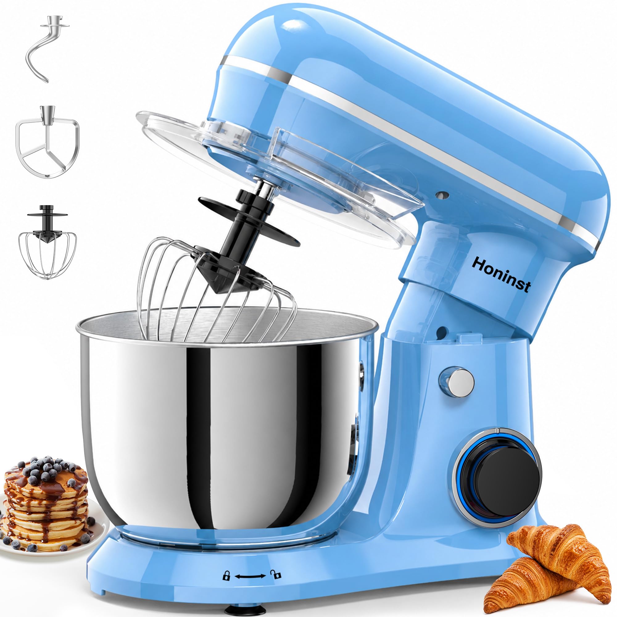 Honinst 4QT Electric Stand Mixer, 10-Speed Tilt-Head Compact Kitchen Mixer