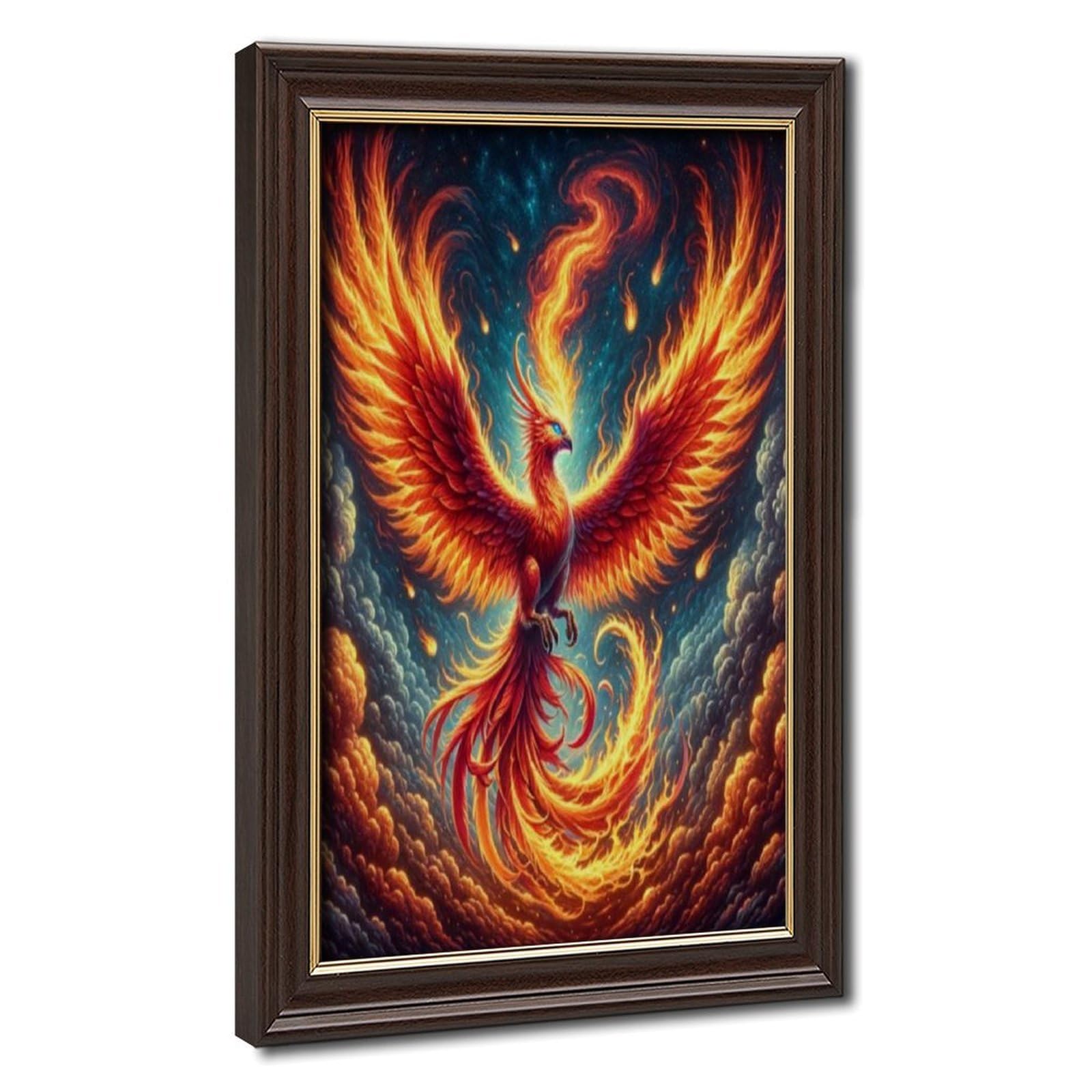 Bareronor Fire Phoenix Bird Poster Canvas Poster Bedroom Decor Landscape Office Room Decor Gift 20" L X 30" W