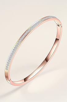 Shining Diva Fashion Anti Tarnish Jewellery | 18K Gold Plated Stainless Steel Openable Crystal Bracelet | Latest Stylish Cuff Bangle | Love Friendship Couples Gifts for Women Girls Mother Sister Wife Girlfriend