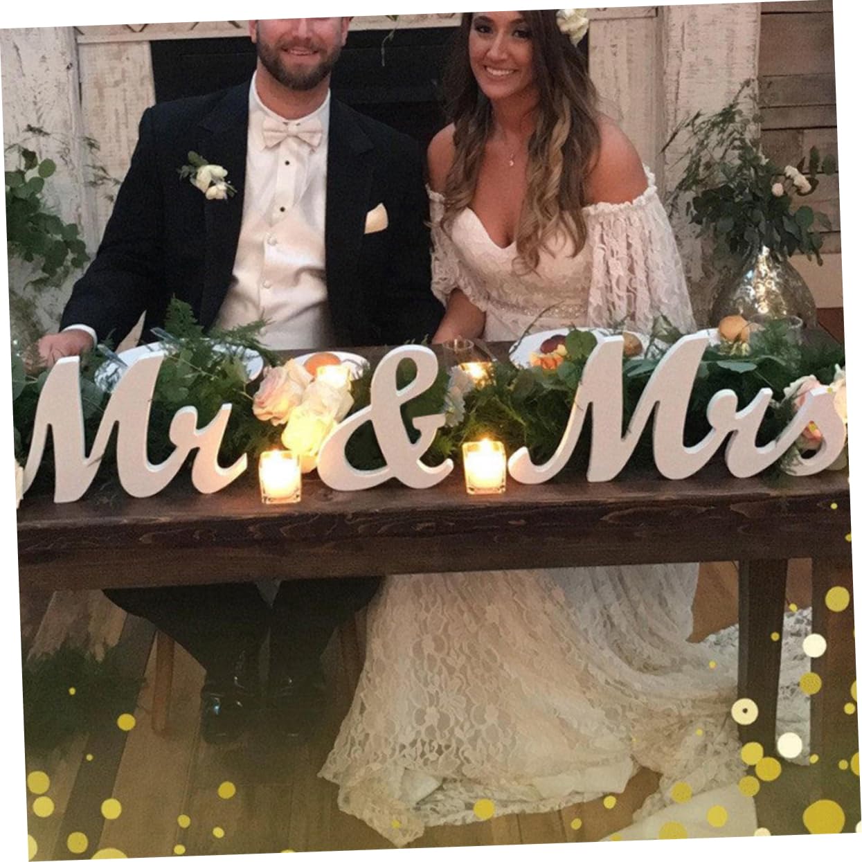 Plaque Decorativa Legno Mr Mrs Per Matrimonio Lettera Decorativa Bianca Per Parete e Tavolo Stabile e Resistente Per Nuove Case e Eventi Speciali