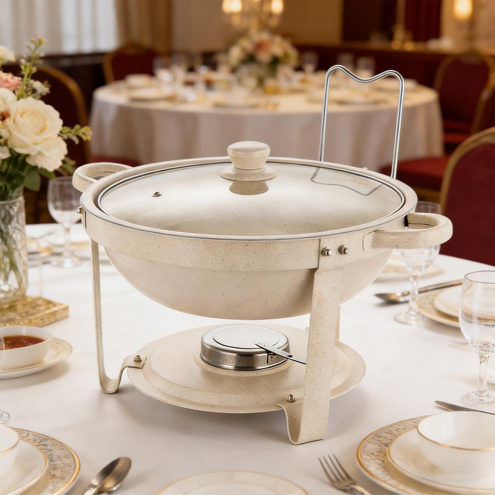 Scaldavivande rotondi per buffet Fornello da Servizio termico con Coperchio