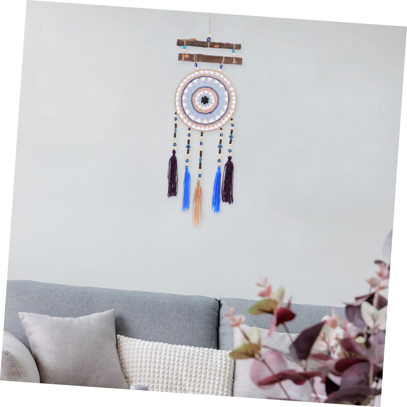 Boho Traumfänger Anhänger Handgewebt und Baumwolle 1 Stück