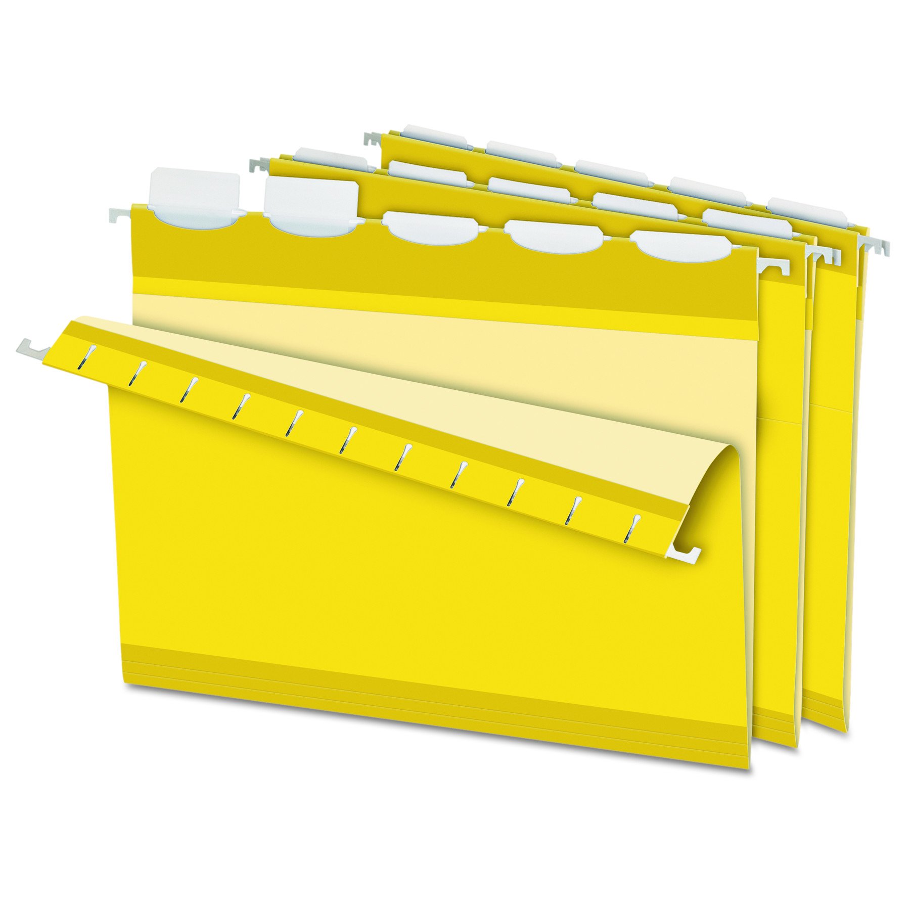 PendaflexReady-Tab Reinforced Hanging Folders, Letter Size, Yellow, 5 Tab, 25/BX (42624)