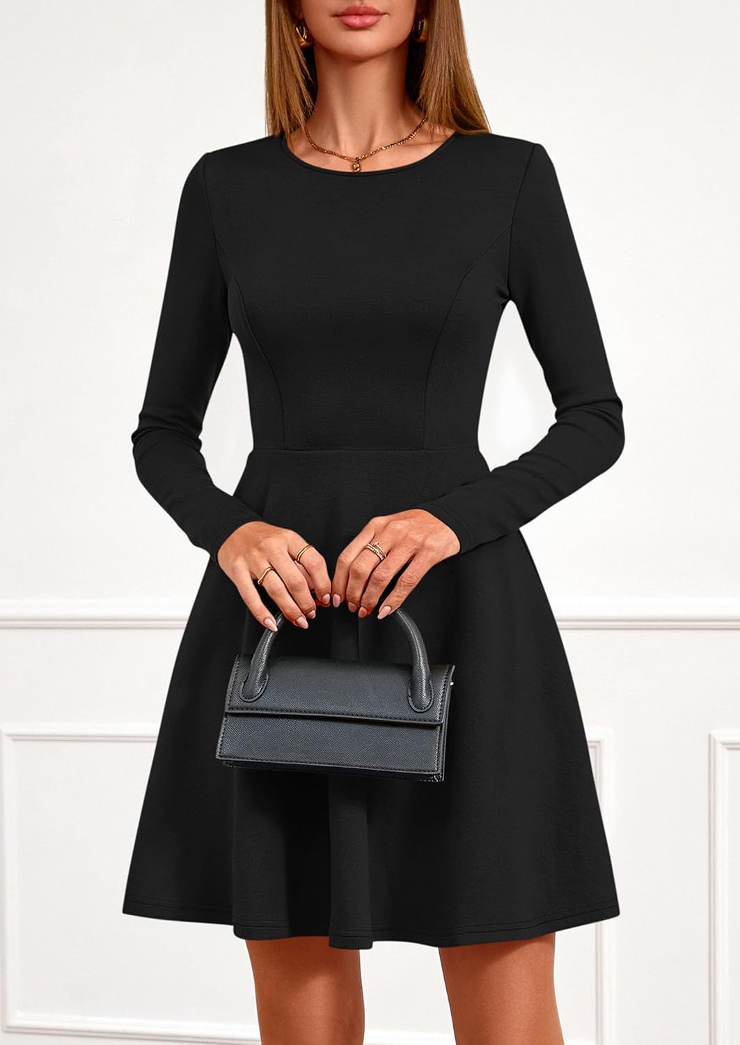 PRETTYGARDEN Womens Long Sleeve Cocktail Mini Dress 2026 Fall Crew Neck A Line Homecoming Party Short Dresses Elegant Classy - Image 8