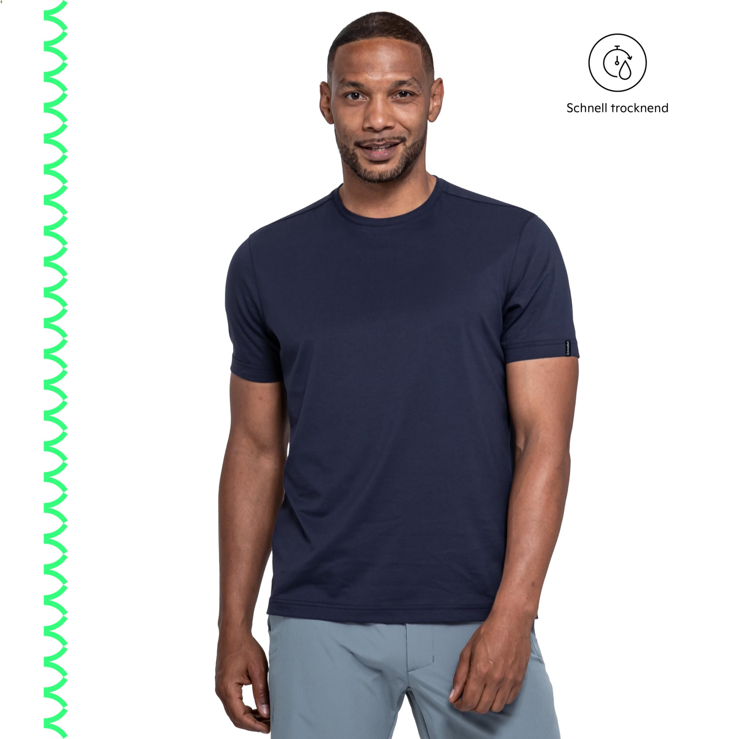 Schöffel Herren T Shirt Style Collada MNS, schnell trocknendes T-Shirt mit Rundhalsausschnitt, Funktionsshirt aus recyceltem Material