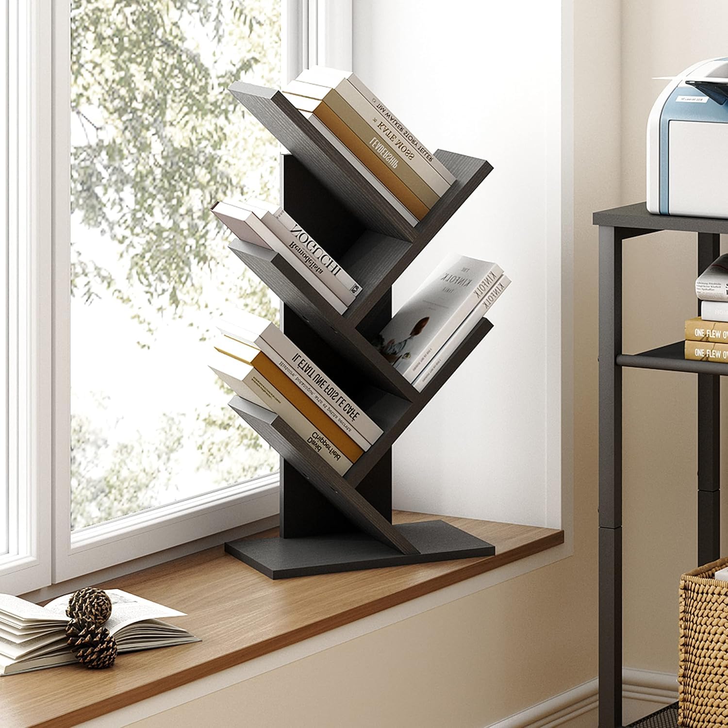 Enigmatic Woodworks Wooden Book Shelf for Home, Office Table, Living Room. Kitchen Corner Stand, Standing Book Rack for Library, DIY Bookshelves, Storage Organizer, Bedroom Accessories. (Wenge)