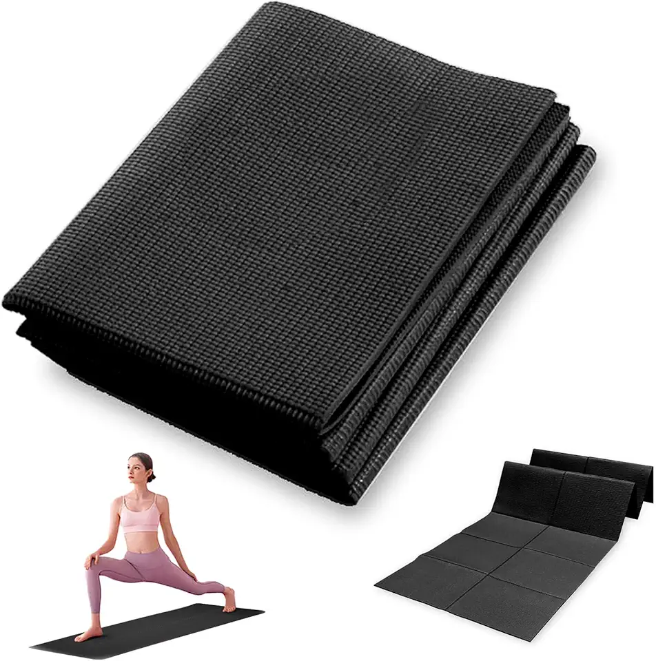 Colchonete Tapete de Exercício,Tapete Yoga PVC Ultra Leve 174x62cm (6cm) - Antiderrapante Uniforme Não Enrola, Pode ser dobrado para facilitar o transporte na mochila, Ideal Yoga, Pilates e Ginástica
