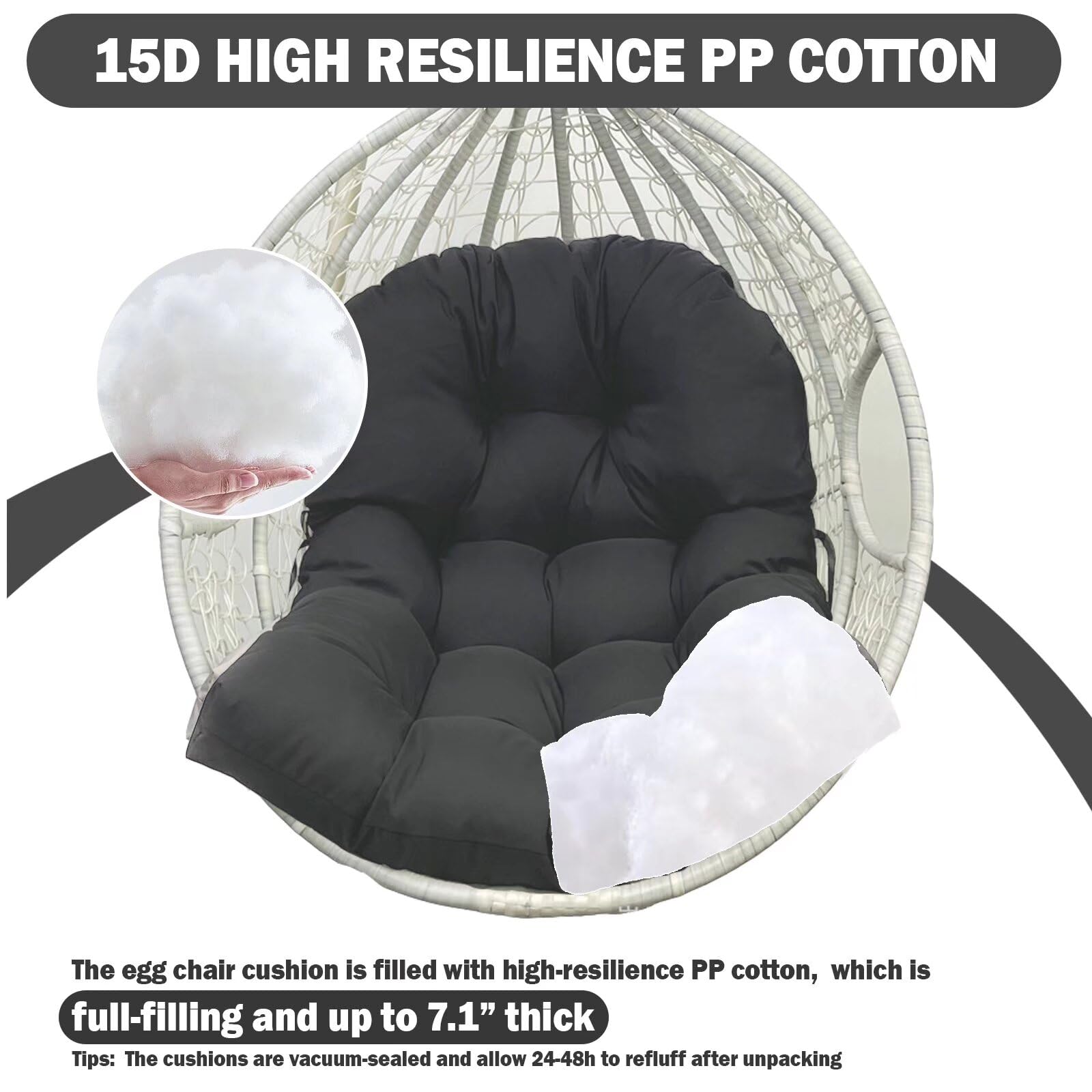 Patio Cushion Covers Lovote Velvet Swing Egg Chair Cushion