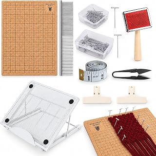 AIIQESBT 108 Pcs Macrame Board Set, 12"×16" Wood Board & Adjustable Holder