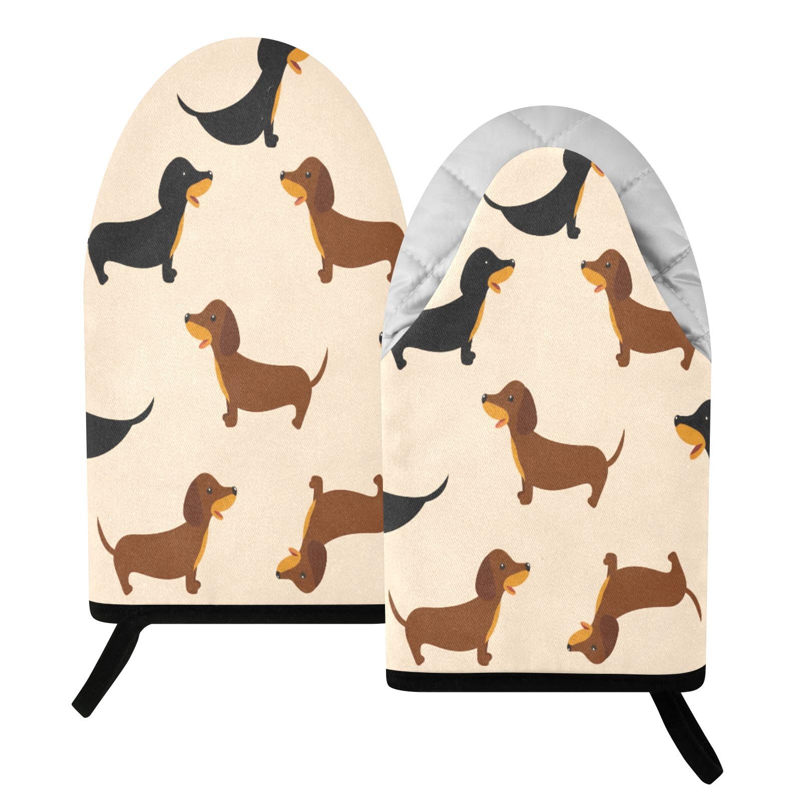 BURSTDDY Dachshund Dog Oven Mitt,Heat Resistant Kitchen Mitts for Cooking