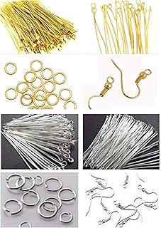Delush Design ज्वेलरी मेकिंग एक्सेसरी किट ज्वेलरी पर्पस के लिए 25 पीस प्रत्येक आइटम, मेटल, गोल्डन