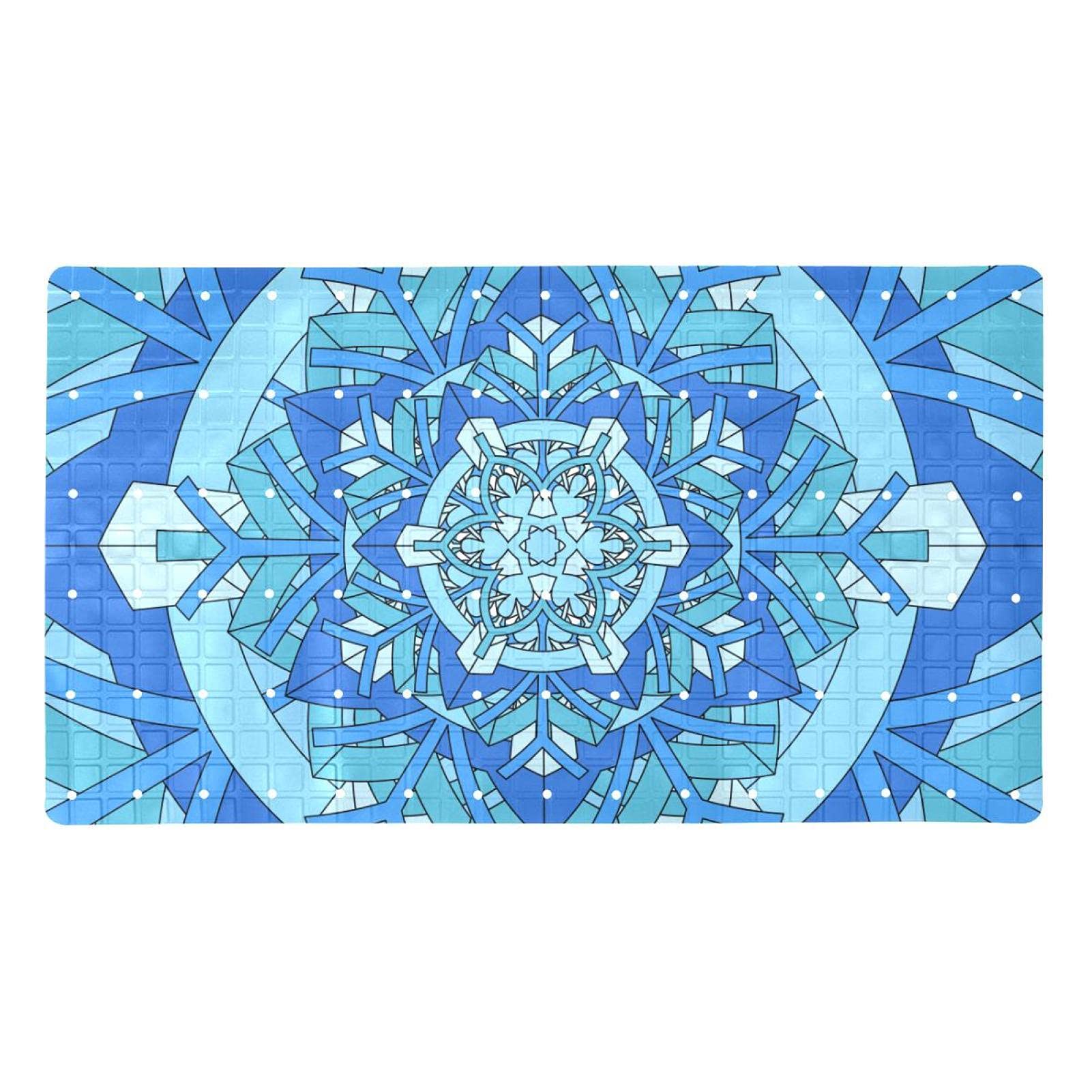 Alfombrilla de baño azul de 71x40 cm con ventosas para ducha