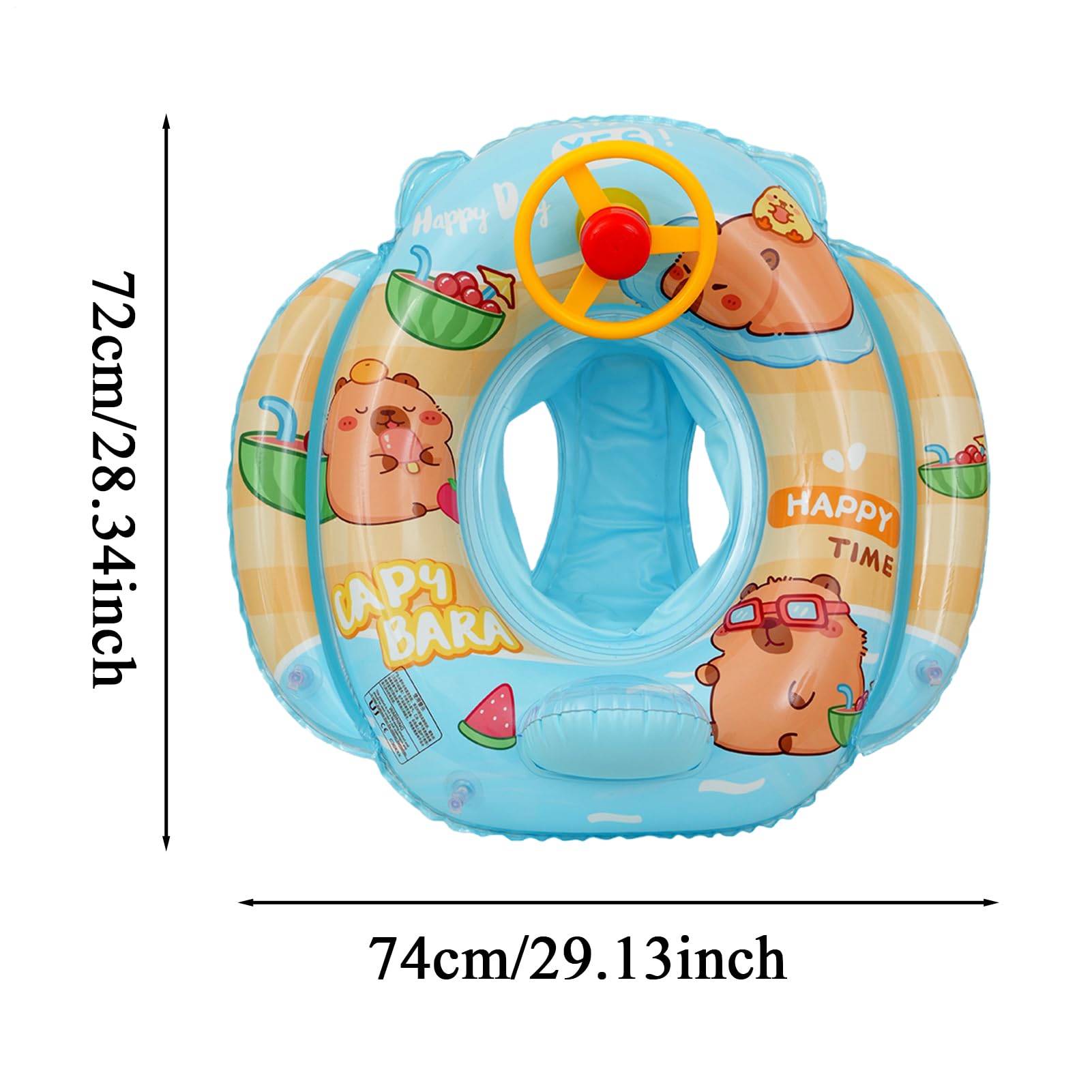 Galleggianti per Piscina Zattera Gonfiabile a Forma di Capibara | Sedile galleggiante per bambini e tubo da nuoto per Vacanze Estive, Feste, Spiaggia, Lago, Giardino Esterno