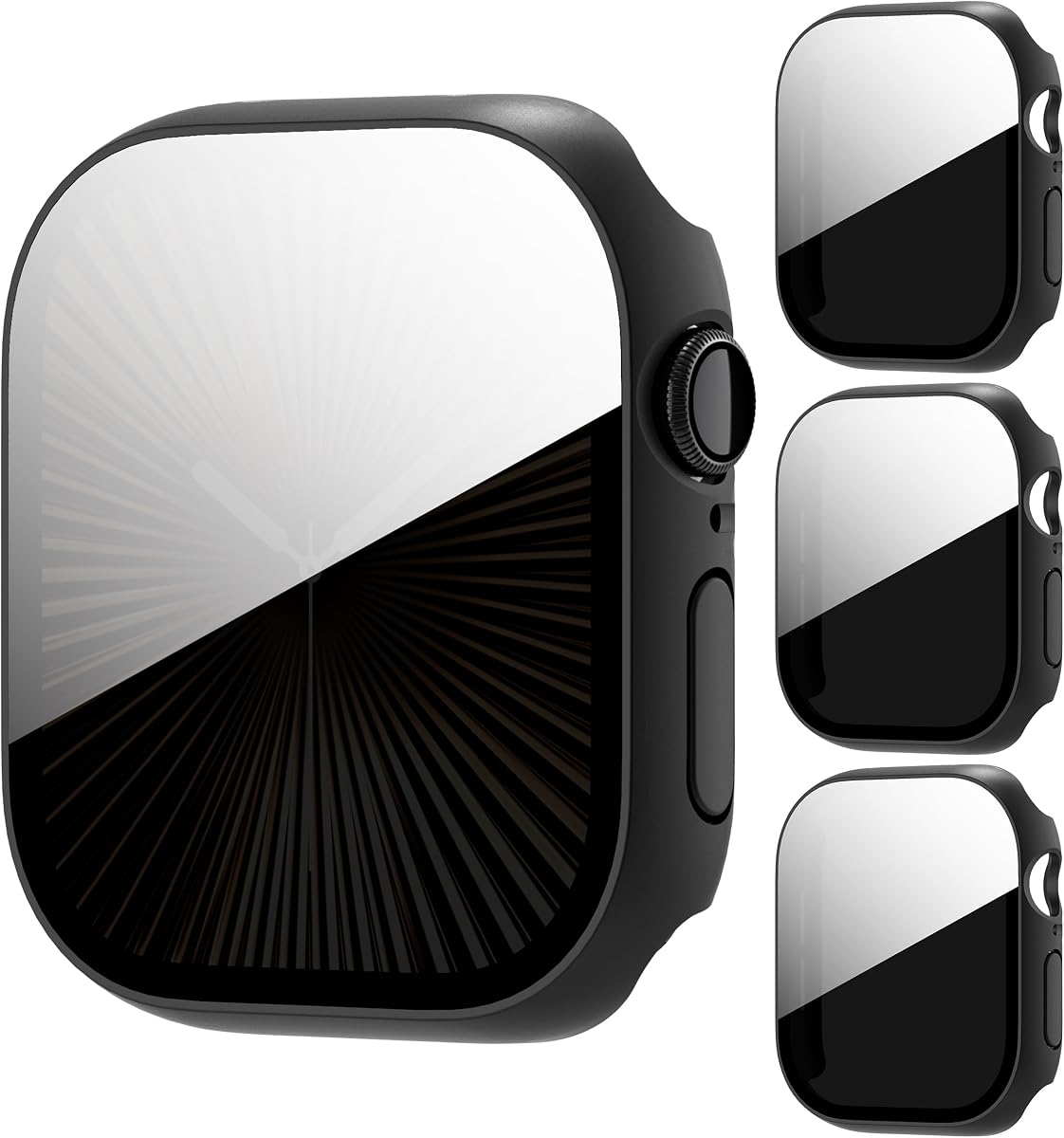 3-Pack Privacy Anti Spy Case for Apple Watch Series 10/11 46mm, Protective Face Cover with Anti-Peeping Tempered Glass Screen Protector, Ultra Thin Hard PC Bumper Cover for iwatch 46mm