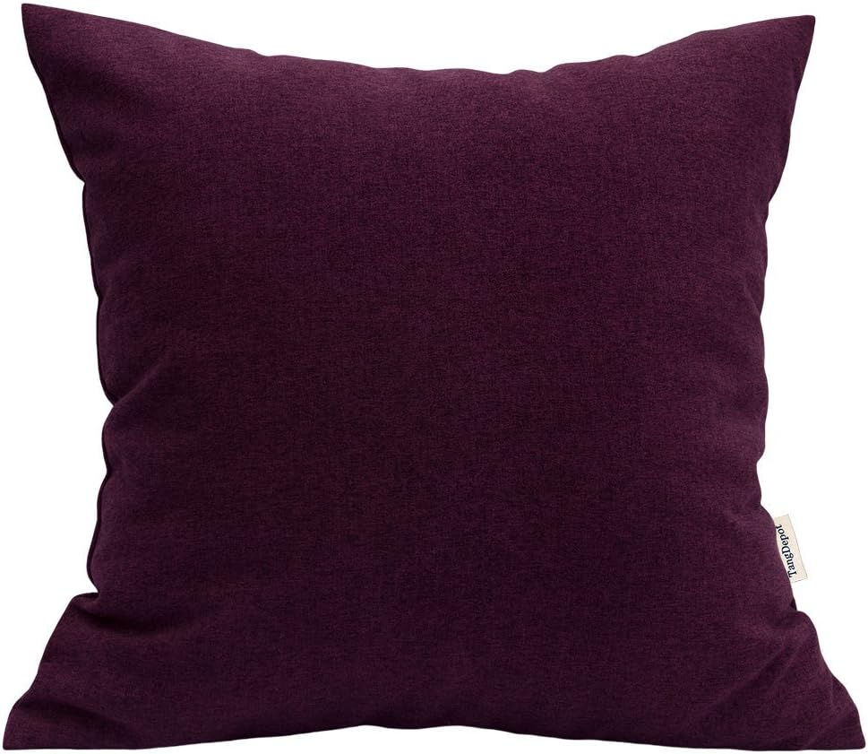TangDepot Solid Wool-Like Throw Pillow Cover/Euro Sham/Cushion Sham, Super Luxury Soft Pillow Cases - Handmade - Many Colors & Sizes Avaliable - (24"x24", Burgundy)