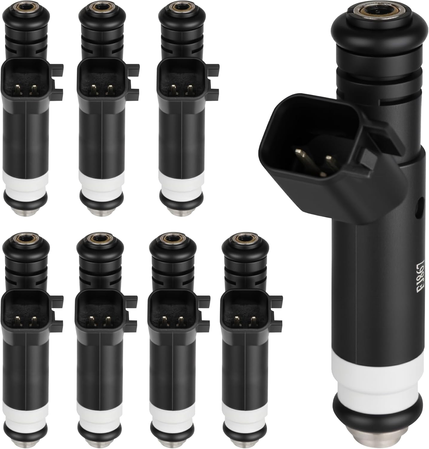 Pack of 8 Fuel Injector Compatible with Ford F-150 E-150 2004-2008,E-250 2005-2008, Explorer E-150 Club Wagon 2004-2005, for Mercury Mountaineer V8 4.6L 2004-2005,4 Holes, Replace Part OE 4L3Z9F593BA