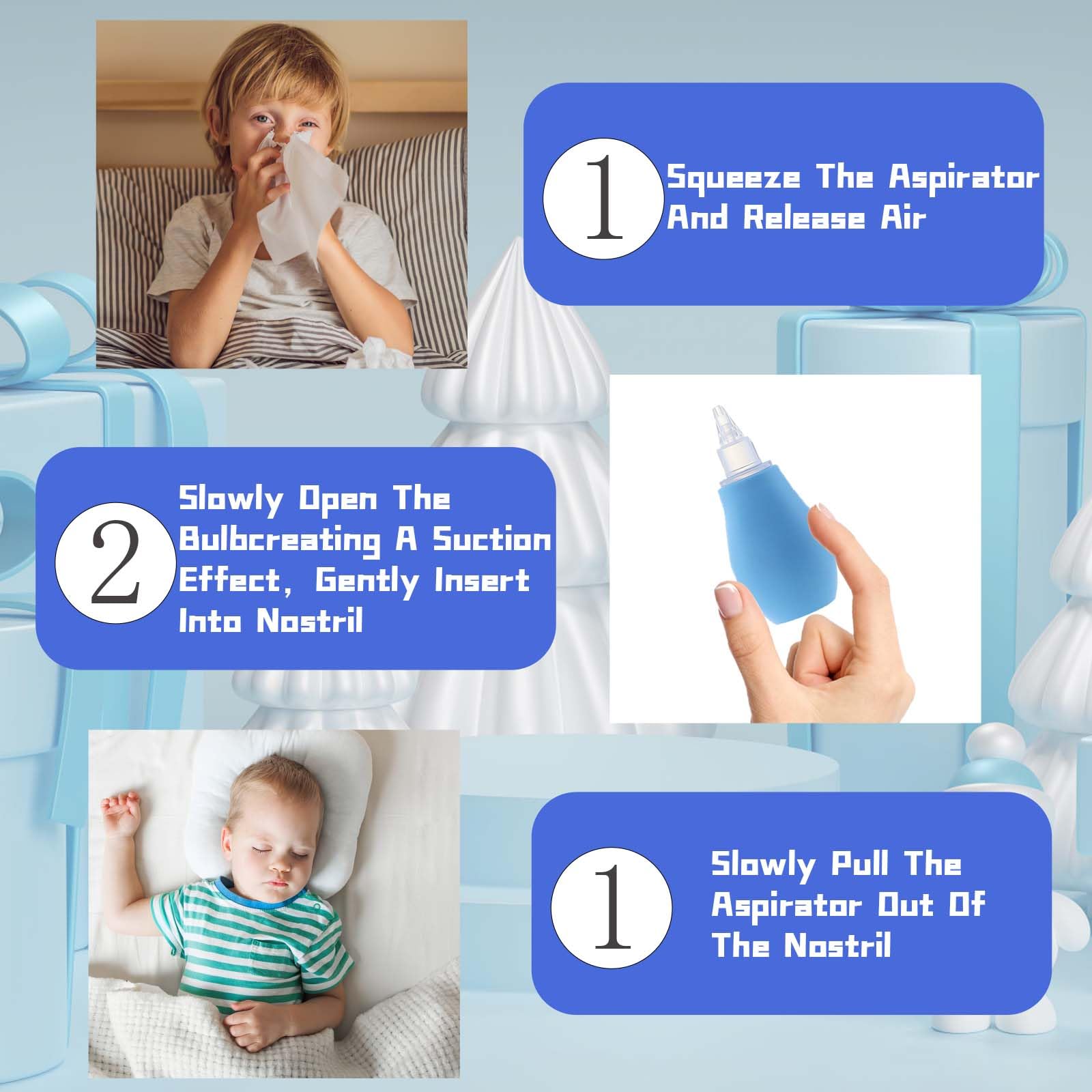 3Pcs Snot Sucker Newborn, Baby Snot Sucker, Snot Sucker, Nasal Aspirator Baby, Nasal Aspirators, Baby Nasal Sucker - Image 4