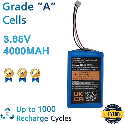 Miniatura 2 de LIP1078 4000mAh Battery (2-Pack) Compatible with Sony PS5 PlayStation 5 Dual Sense Controller CFI-ZCT1W Gamepad