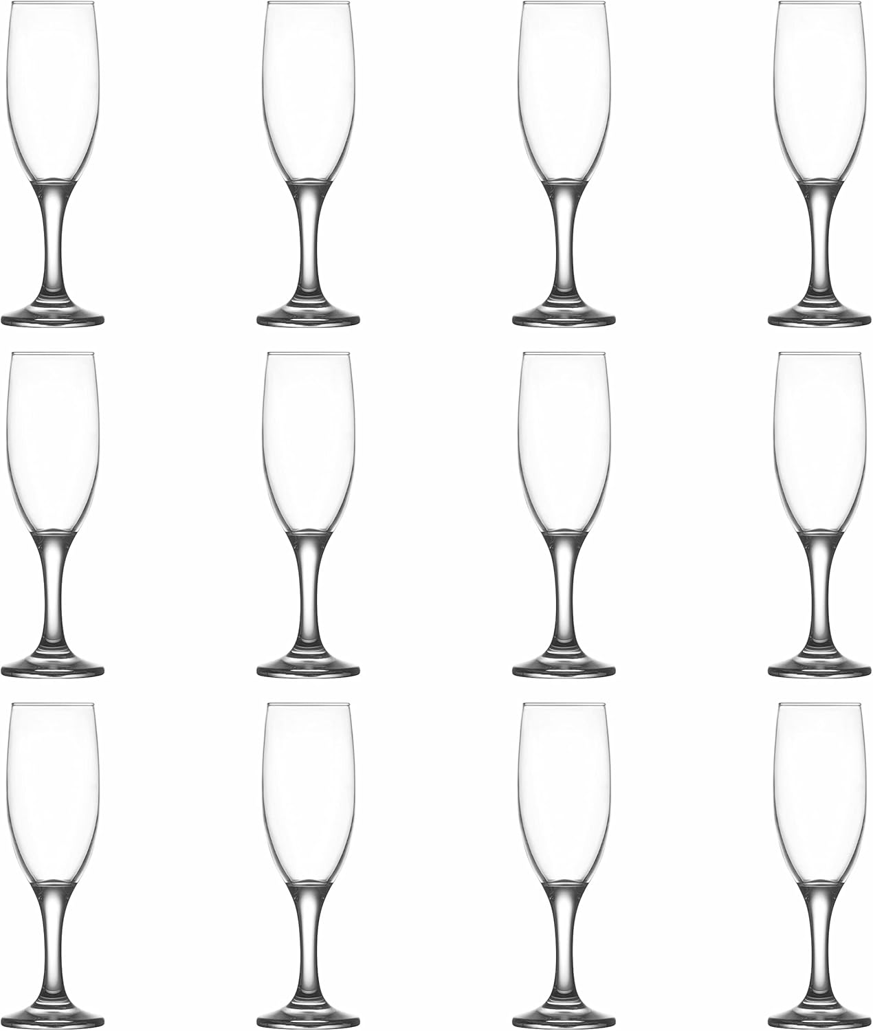 12Pack Champagne Flute Glasses Long Stem Prosecco Glasses