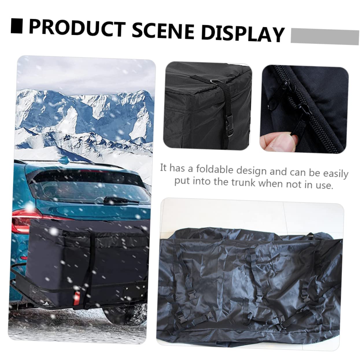 iplusmile 11 Kubikfuß Dachgepäcktasche Auto aus 600D Oxford Stoff mit Faltbarkeit für Reisen
