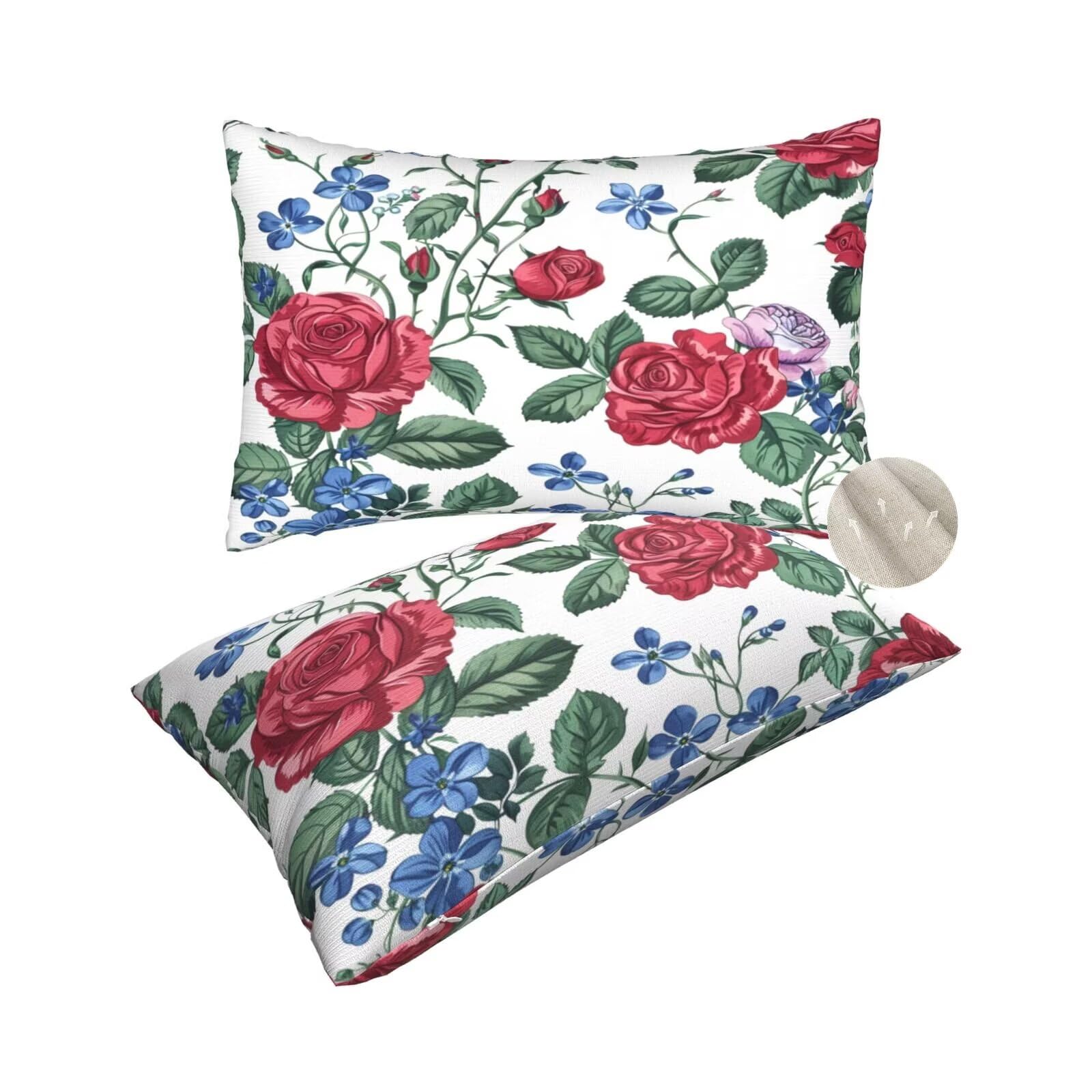 Housses de coussin moderne 60x90 cm déco fleurie pour grand canapé de salon chaleureux