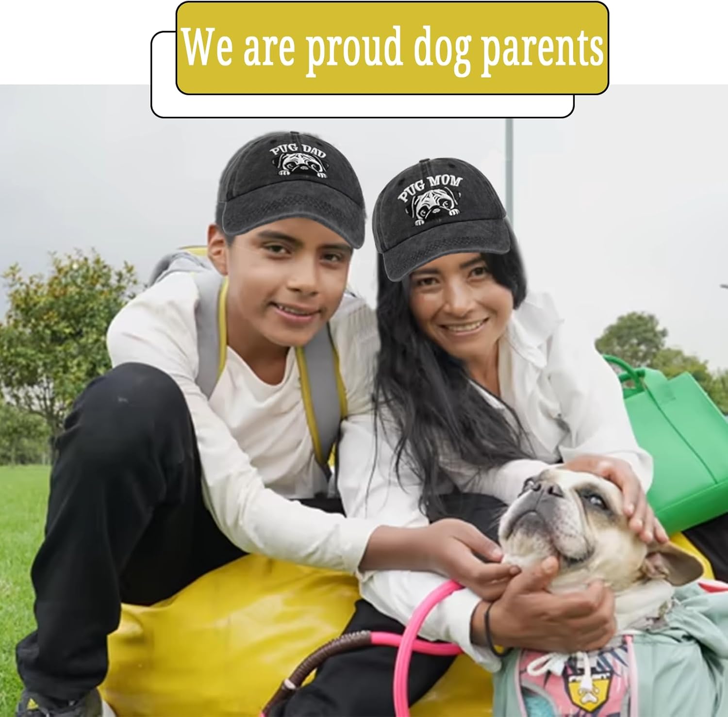 Pug Mom/Dad Gifts for Women, Pug Mom/Dad Baseball Caps, Adjustable Dog Caps, Christmas Birthday Gifts for Dog Lovers - Image 2