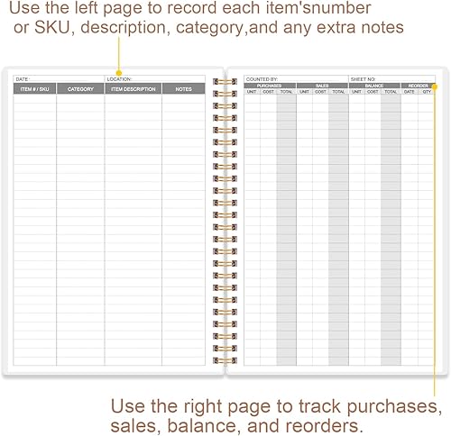 Miniatura 3 de Libro de registro de inventario y ventas para pequeñas empresas libro de contabilidad de inventario, cuaderno de inventario, rastreador de pedidos