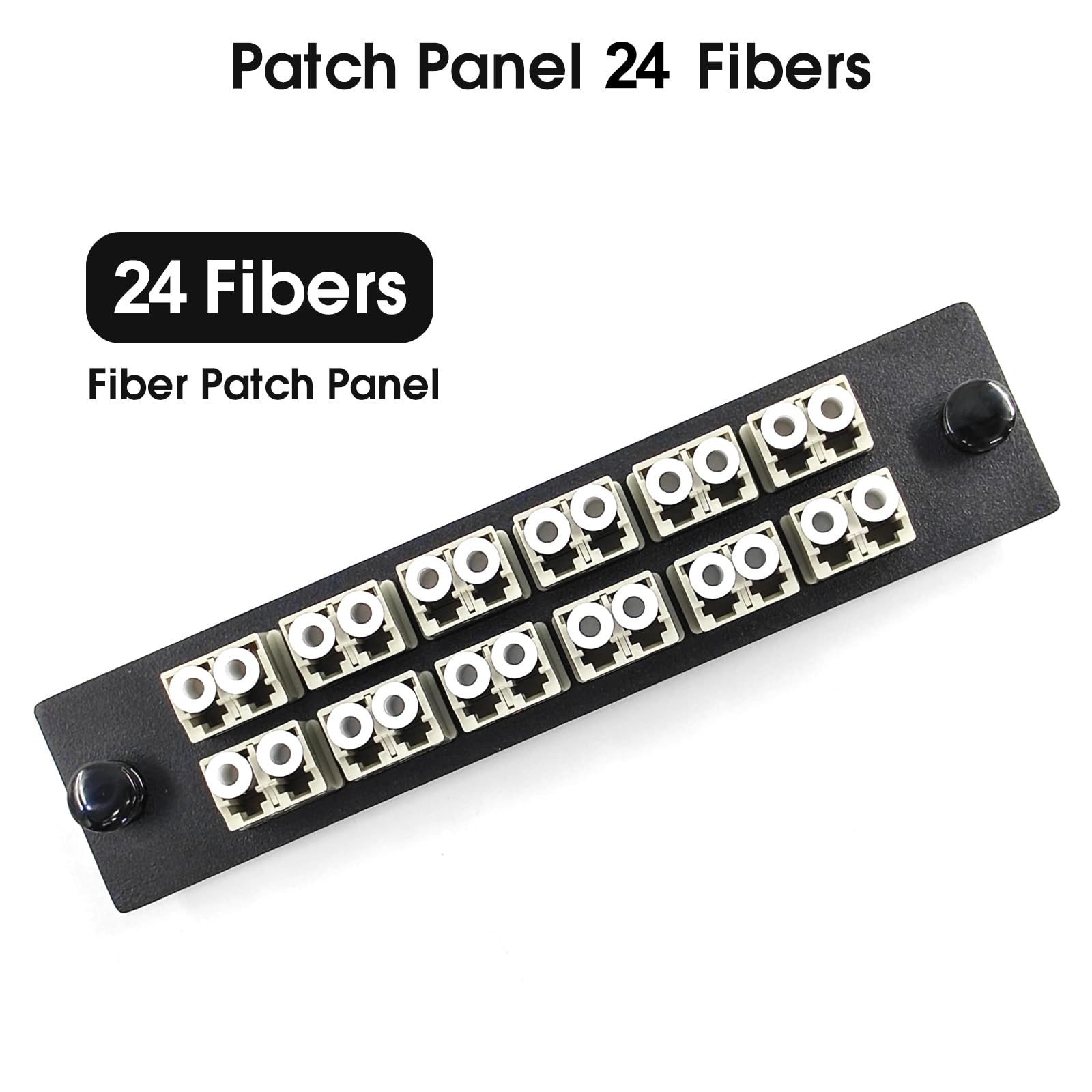 Lot de 2 panneaux de brassage en fibre duplex LC/MM avec adaptateurs LC multimode gris duplex, 24 ports fibre