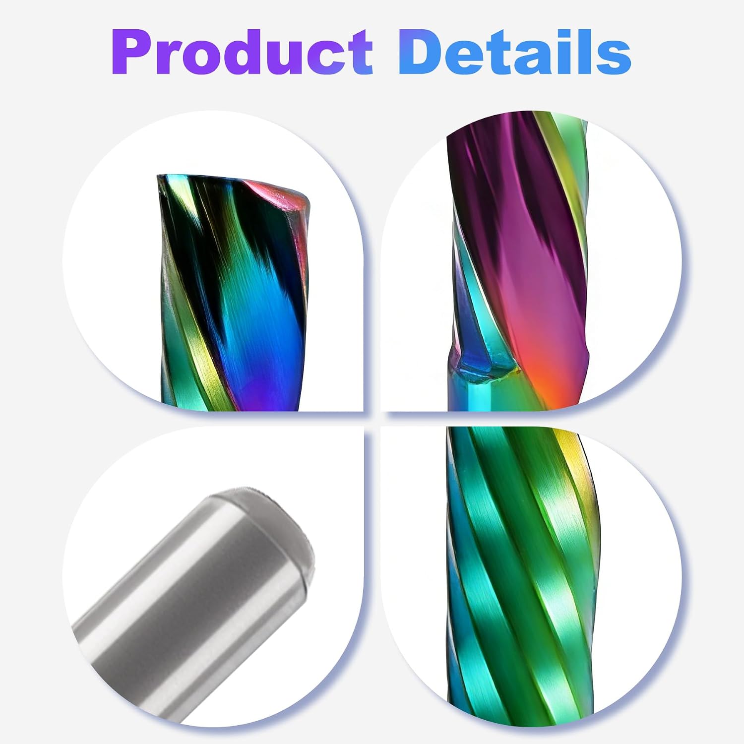 10 Pcs O Flute DownCut Router Bits 1/8 inch Shank, DLC Coated Carbide Single Flute CNC End Mill, 1" CL, 2" OVL. Ideal for Aluminum, Plastic, Acrylic, Wood, MDF and PVC