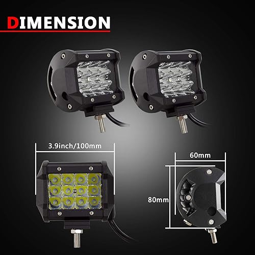 Miniatura 6 de SKYWORLD Barra de luz LED curvada de 50 pulgadas y 648 W, haz combinado de luces todoterreno de triple fila, 2 unidades de 4 pulgadas y 36 W, luces