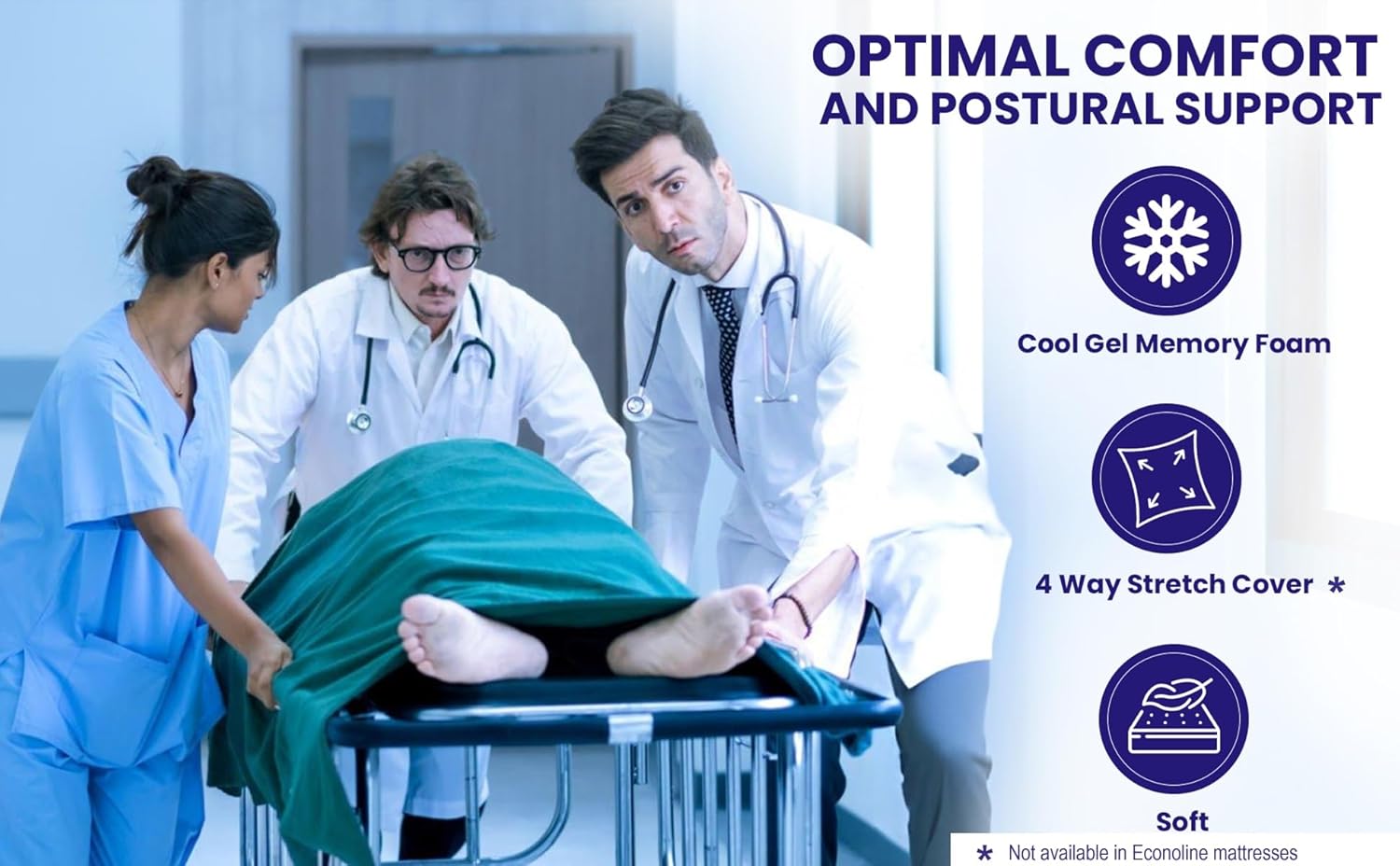 MFV763105 Stretcher/Gurney Mattress with Vinyl Cover - Fits Stryker Extended Stay 1550