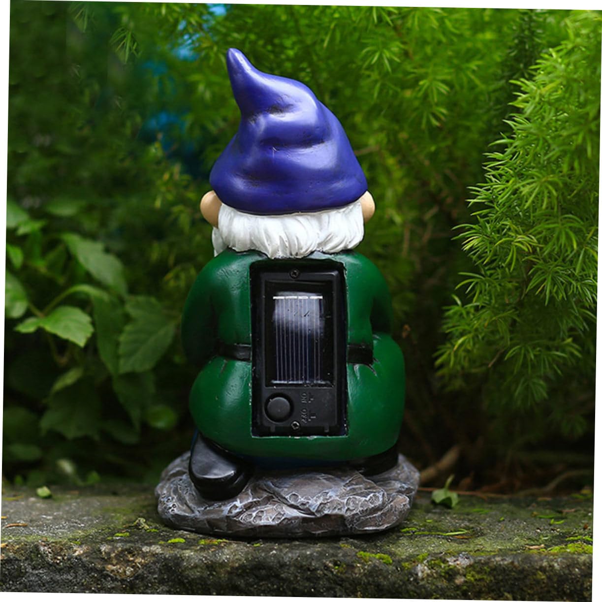 HANABASS GNOME de Jardin Solaire en Résine, Figurine Réaliste Peinte à Main
