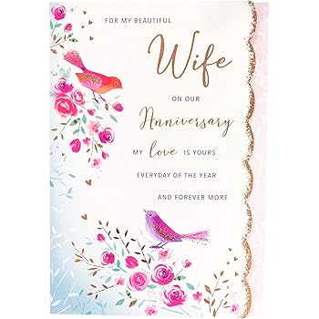 Wife Anniversary Card Wedding Marriage For Her Verse Poem Words Message Beautiful Wife Ladies Women Love Couples Envelope Seal Amazon Co Uk Office Products