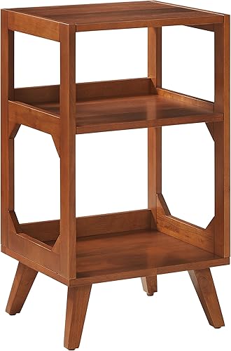 Miniatura 10 de Crosley Furniture Asheville Mid-Century Modern Media Console - Soporte para tocadiscos, almacenamiento para discos de vinilo, nogal