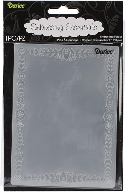 Darice Embossing Folder-Template Floral Border-4.25 x 5.75 inches, 10.8 x 14.6 x 0.11 cm
