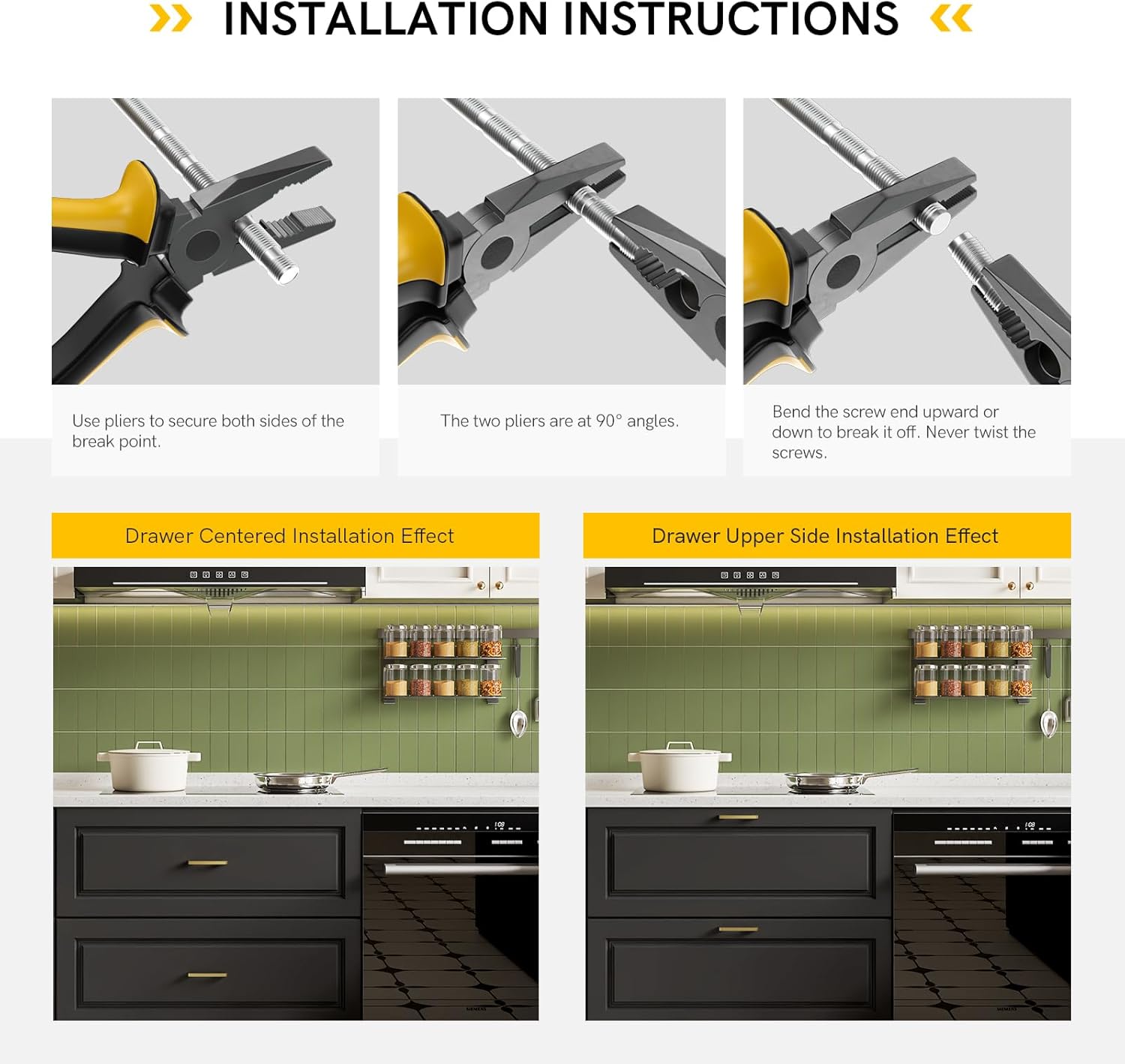 Rergy Cabinet Pulls Kitchen Handles for Cabinets, 10Pack Gold 5inch Hole Center, Square Drawer Hardware Zinc Alloy Dresser Handle for Cupboard